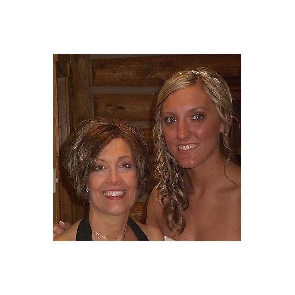Jordan Larson and mom on her wedding day.